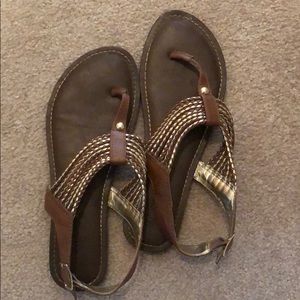 Merona brown and gold sandals